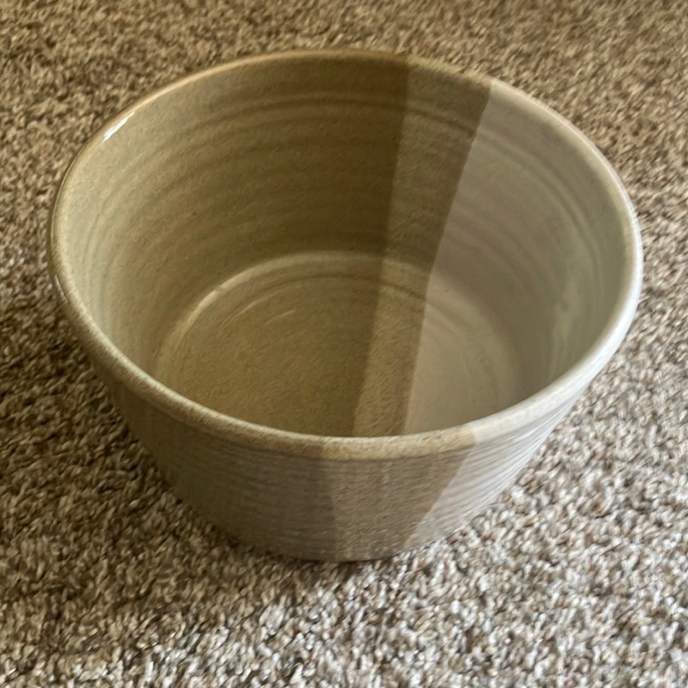 Vintage Handmade beige and tan colors Pottery Bowl